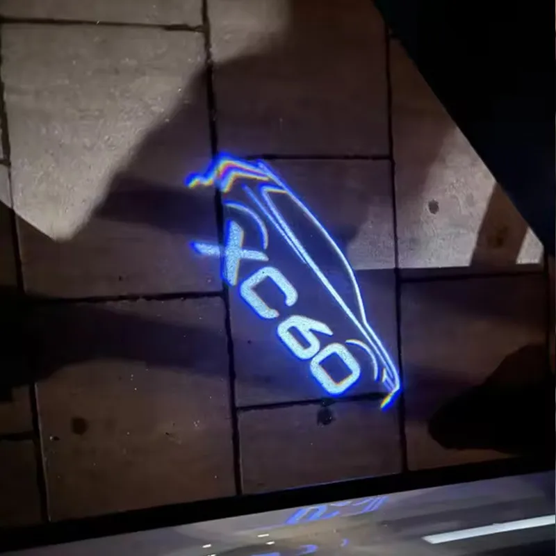 Proyector de luz para puerta de coche, luz de bienvenida para VOLVO XC90 XC60 XC40 V90 S90 V40 V60 S60 S80, accesorios para coche, lámparas con logotipo XC60, 2 uds.