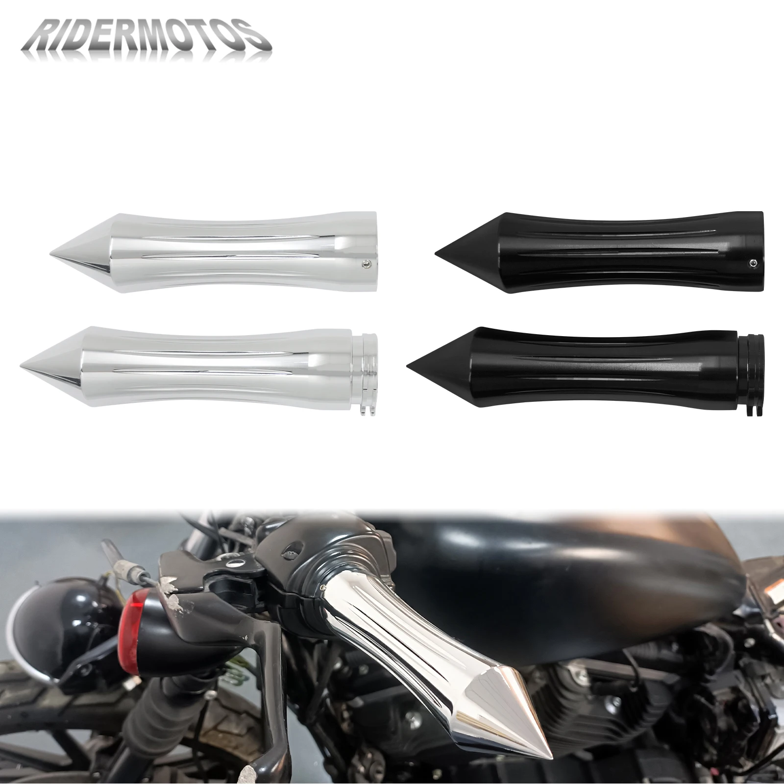 

Motorcycle 25mm Hand Grips 1" Spike Flame Handlebar Grips For Harley Softail FXST Touring Road King FLHR Sportster XL Dyna FXDF