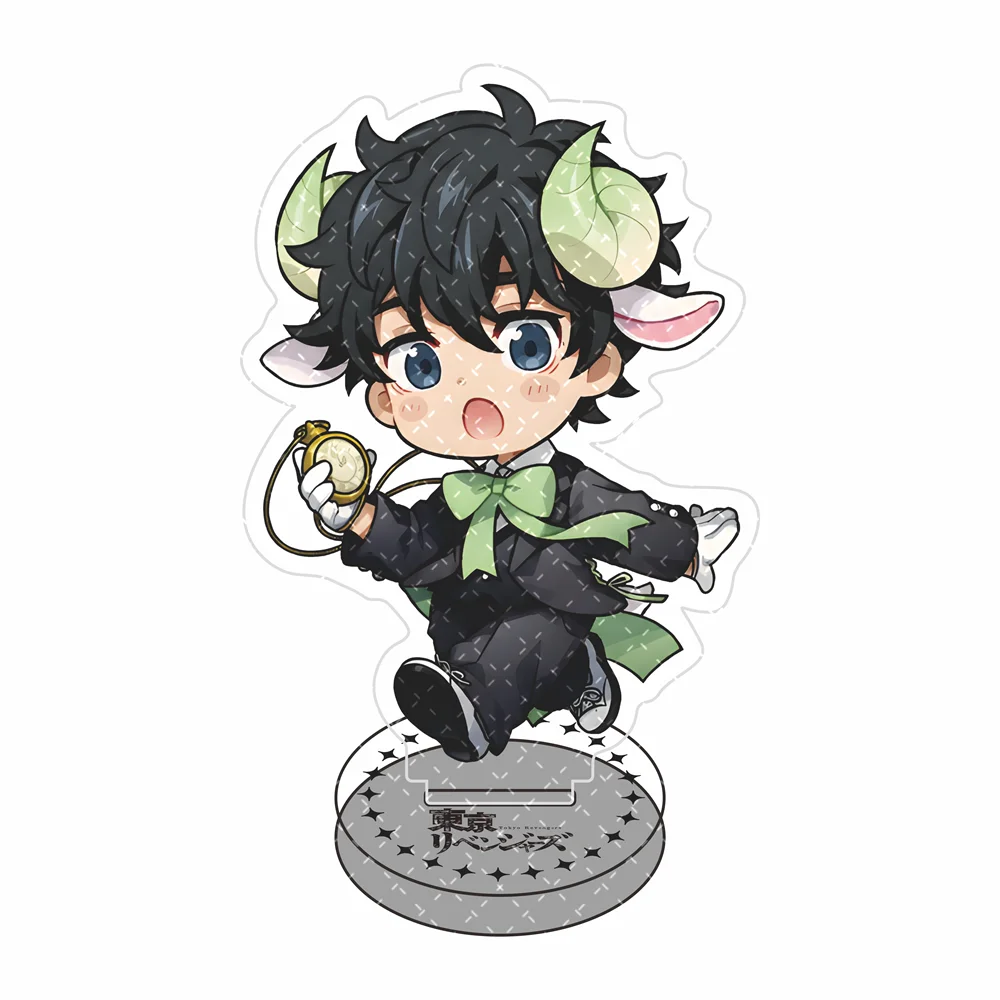 Tokyo Revengers 10cm Acrylic Stand Figure Keychain Demon Horn Waiter Suit Chibi Themed Desk Ornament Standee Gift for Fans