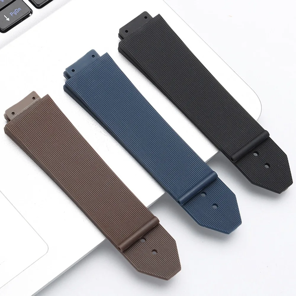 for Hublot Fusion Series Soft Silicone Strap Men Women Waterproof Watch Bands Accessories Black Black Brown Replacement Bracelet