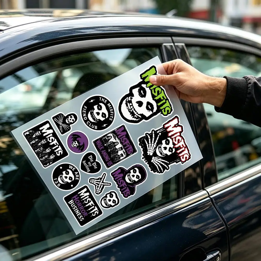 Horror Misfits Skull Band Waterproof Vinyl Stickers for Car Motorcycle Bike Skateboard Laptop Bottle Phone
