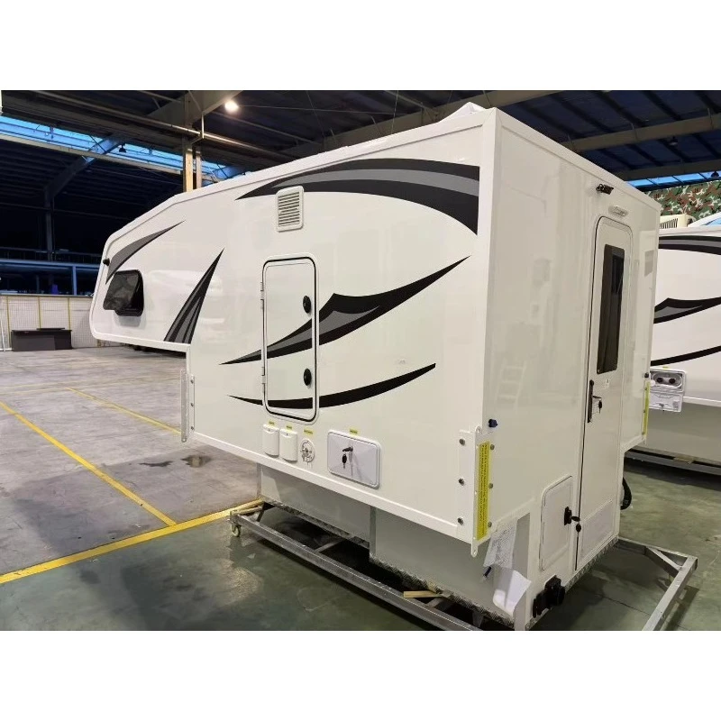4X4 Slide-In Pick-Up Truck Camper with Foldable Roof Lightweight Overland Trailer Rooftop Awning Tent for Outdoor Camping Travel