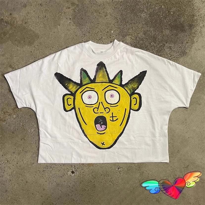 2024ss Loose Fit Blutosatire Shock Tee Men Women Yellow Graphic Billdog T-shirt High Quality Tops Cotton Short Sleeve