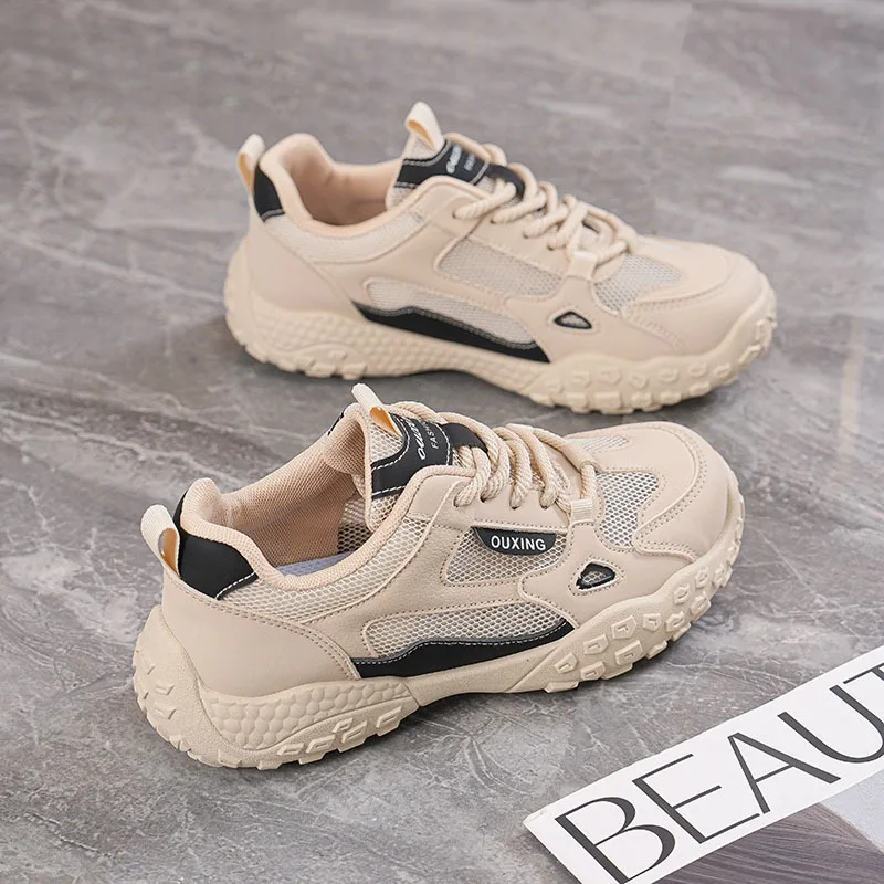 

Женские сетчатые кроссовки, летние дышащие удобные вулканизированные туфли, противоскользящие уличные кроссовки на толстой подошве, Zapatos Mujer