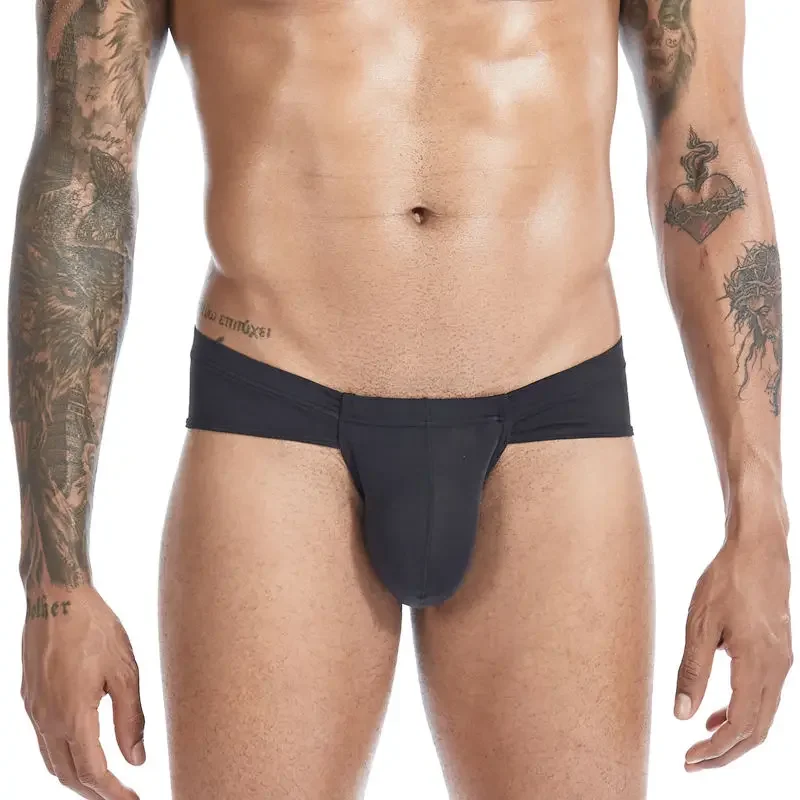 Men's Ice Briefs U Convex Boxer, Sissy Panties Gay Underpants Big Pouch Boxershorts Penile Hole Briefs Summer Shorts Penile Hole