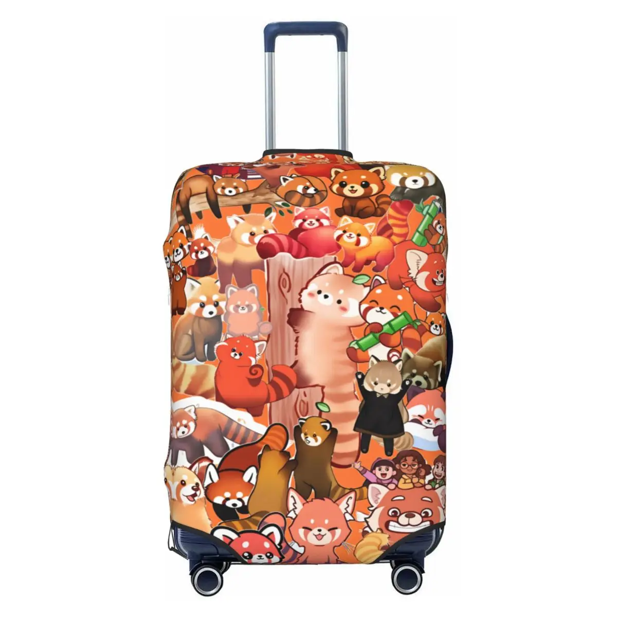 Crowd Of Cute Red Pandas Animal Suitcase Cover Vacation Elastic Luggage Supplies Cruise Trip Protection