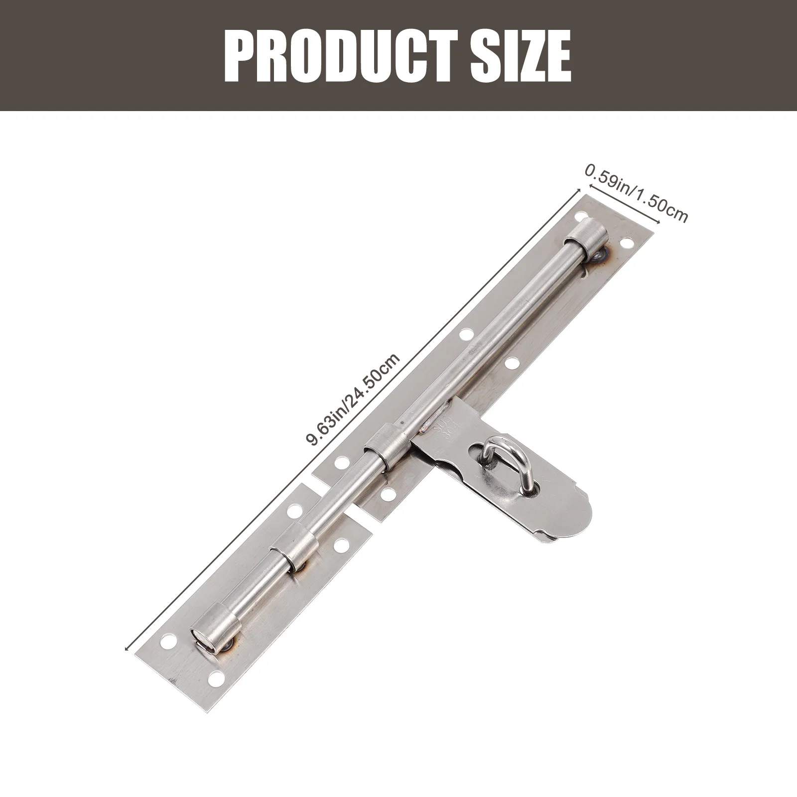 

Barrel Bolt Door Latch Metal Sliding Bolt Lock Heavy Duty Stainless Steel Slide Latch Lock for Security Gate Cabinet Anti-Theft