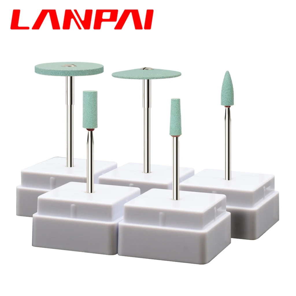 lanpai Dental Lab Zirconia Porcelain lithium disilicate Polishing Head Ceramic Diamond Grinding kit HP Dentistry Material Drill