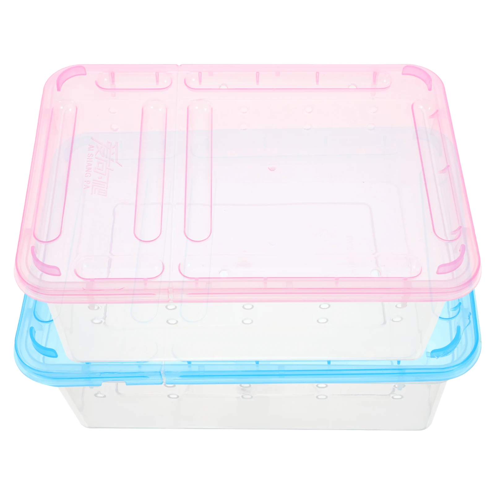 

2 Pcs Raising Box Reptile Feeding Enclosure Plastic Breeding Tank Portable Lightweight Pet Household Snake Cage Supplies