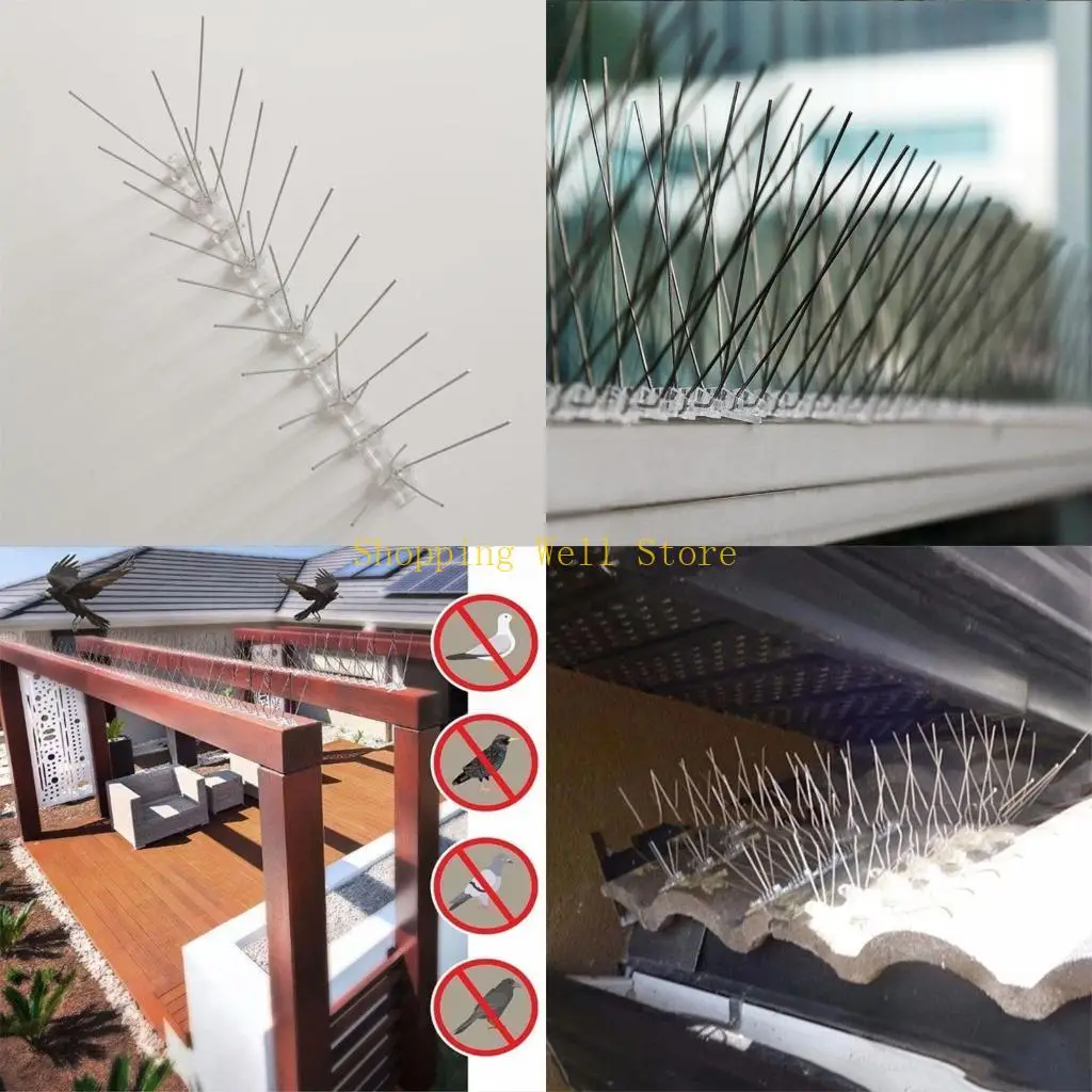 KX4B 2 Sets Stainless Steel Bird Spikes Anti for Pigeon Fenc