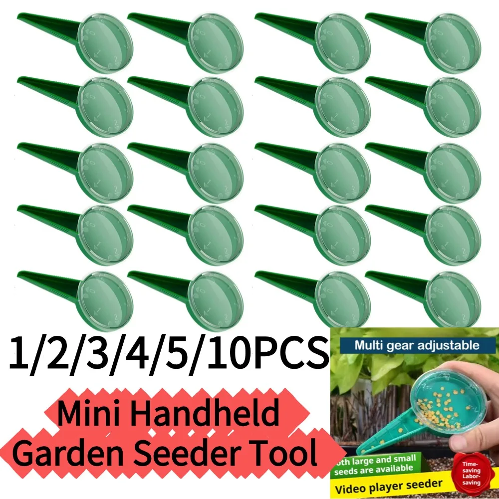 1/2/3/4/5/10PCS Adjustable Mini Manual Seeder for Garden Planting, Precision Sowing Tool for Vegetables Flowers & Lawn Seeds
