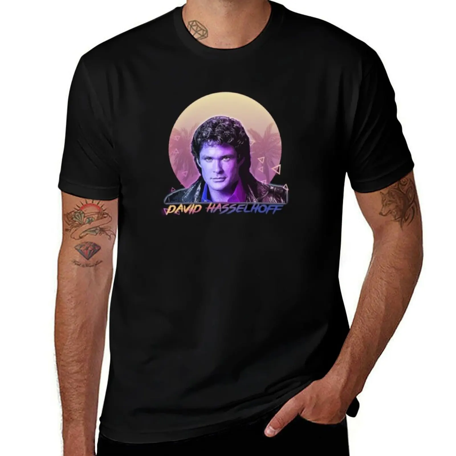 

David Hasselhoff T-Shirt tees for a boy basketball graphic tees oversized t shirt men