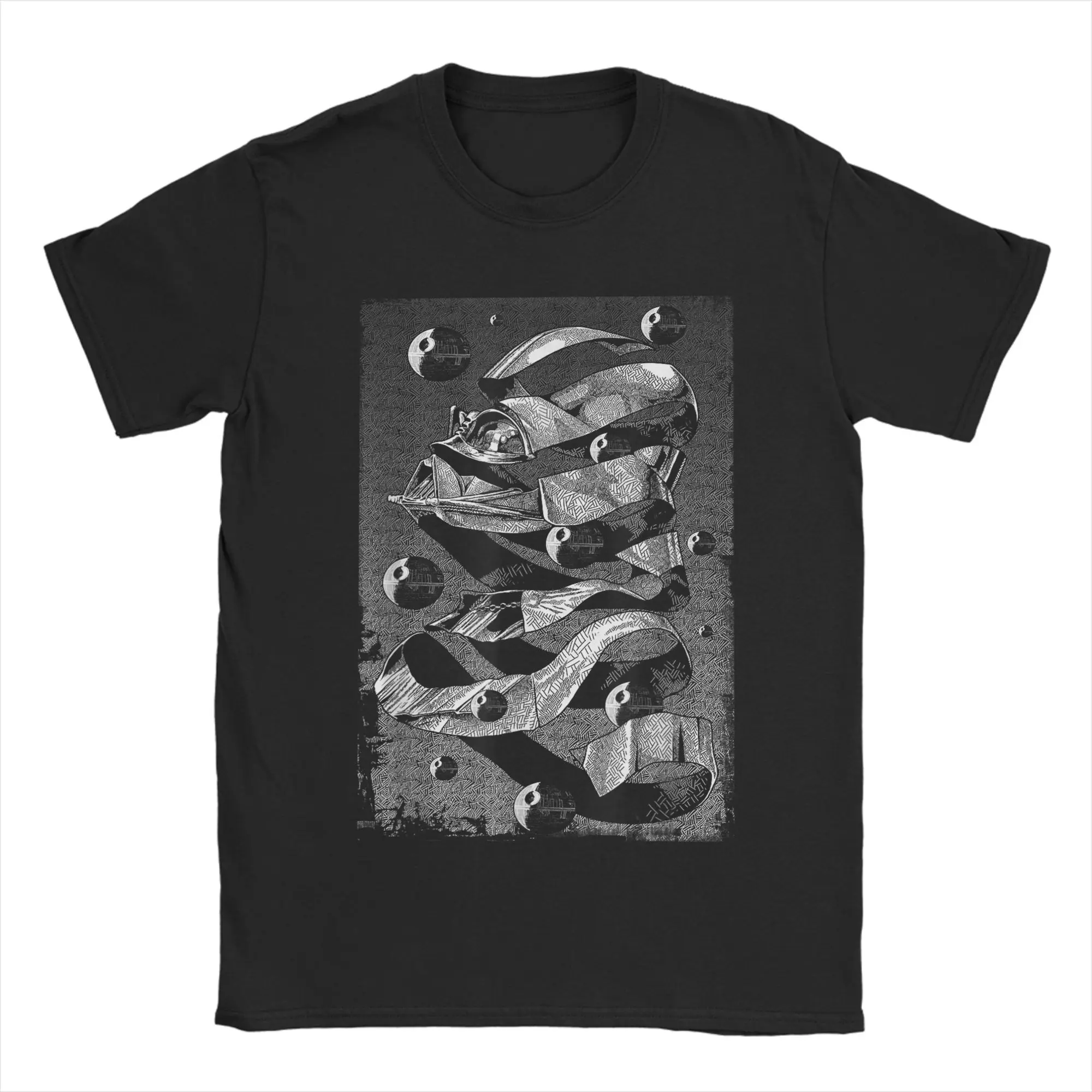 

MC Escher Художественный плакат Мужские футболки Классическое искусство Хипстерская футболка с коротким рукавом Футболка с круглым вырезом Хлопок 4XL 5XL 6XL Топы