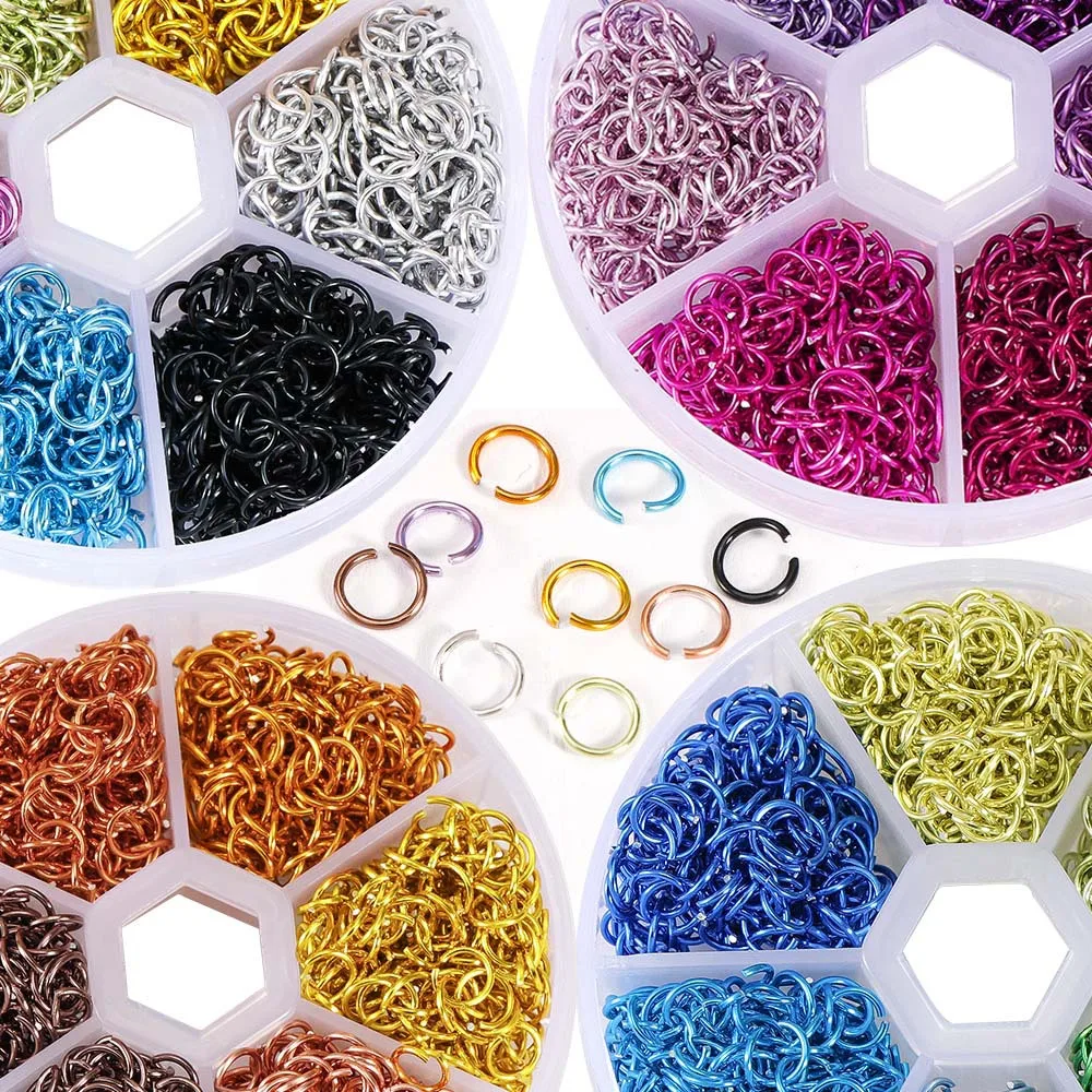 1080pcs/box Nails Pierced Acrylic Tips Punk Charm 5-6mm Loops Metal Piercing Jewelry Connect Hoop Decoration Nail Art Alloy Ring