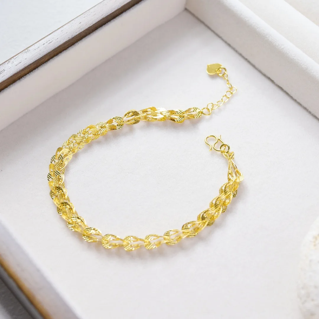 9999 gold phoenix-feather peacock bracelet - elegant and luxurious, exquisite and retro, featuring new Chinese style elements.