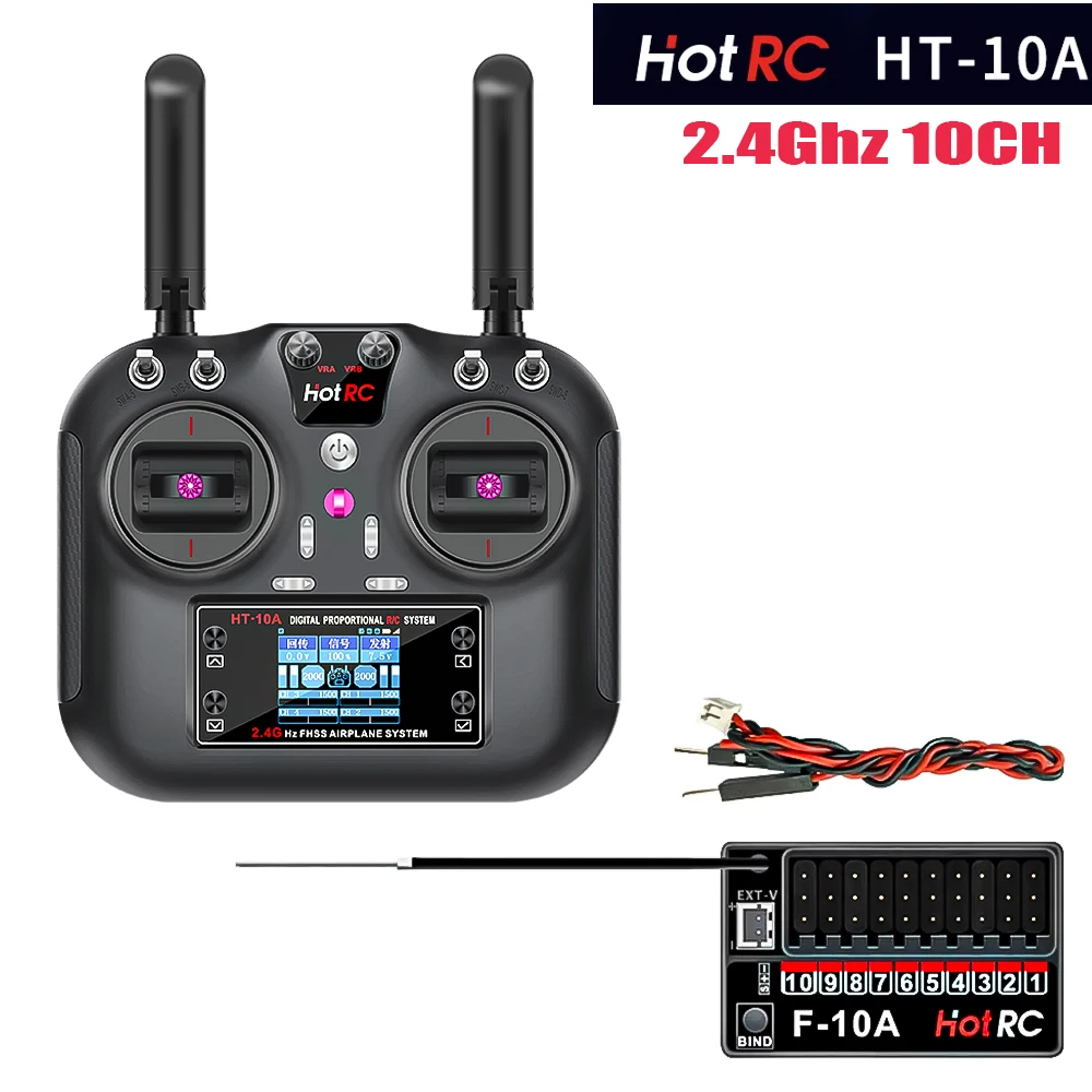 

Hotrc Hot rc HT-10A HT10A 2,4 ГГц 10CH пульт дистанционного управления F-10A F10A приемник для радиоуправляемого самолета, лодки, дрона, аксессуары, запчасти