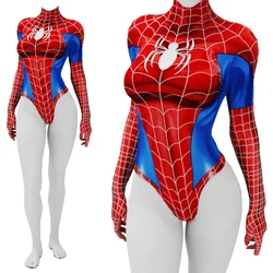 MJ Spider Woman Cosplay Costume Superhero 3D Printed Spandex Bodysuit Female Swim Bathing Suits Zentai Bikini Halloween Costume
