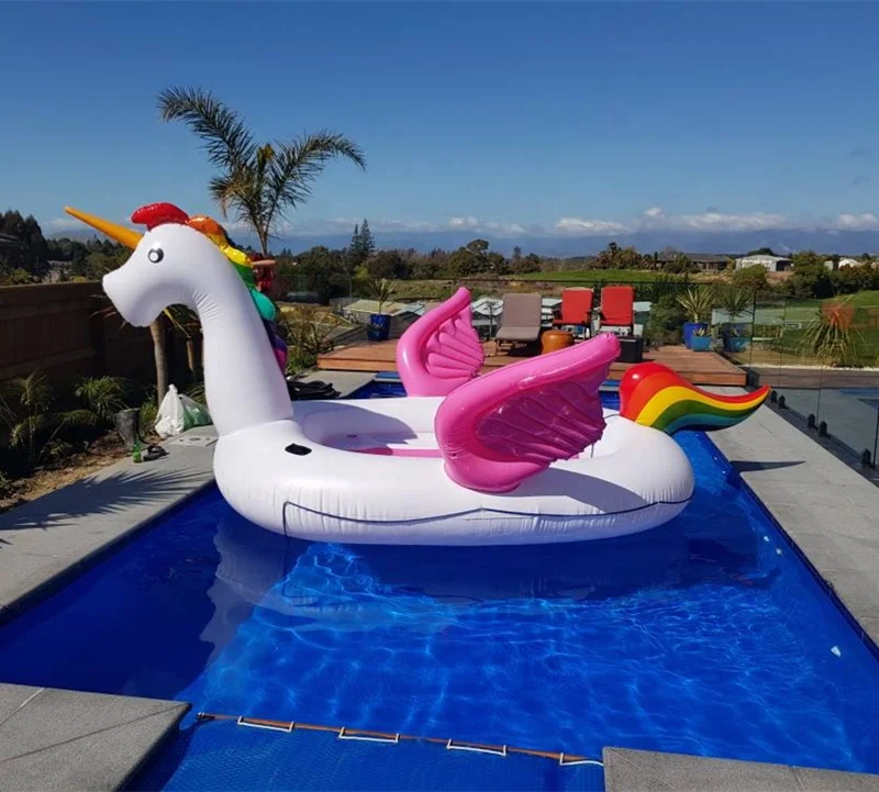 New Big Size Large 6 person Inflatable Unicorn Flamingo Party Water Float Island  for entertainment buyer