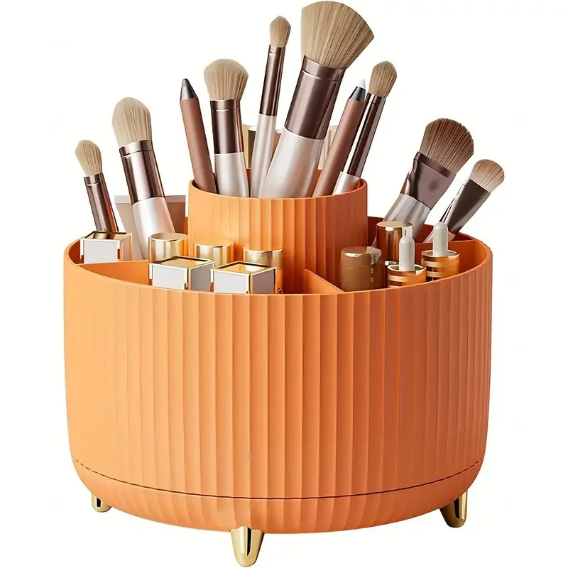 360 °   Drehbarer Make-up-Pinselhalter, Make-up-Organizer für die Arbeitsplatte, Make-up-Organisation und Hautpflege-Aufbewahrung für den Schminktisch