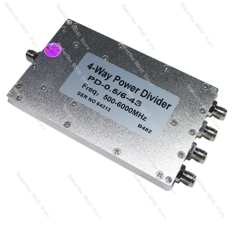 

PD-0.5/6-4S 0.5-6GHz 30W SMA RF Microwave One Split Four Broadband Power Divider 4-way Power Divider