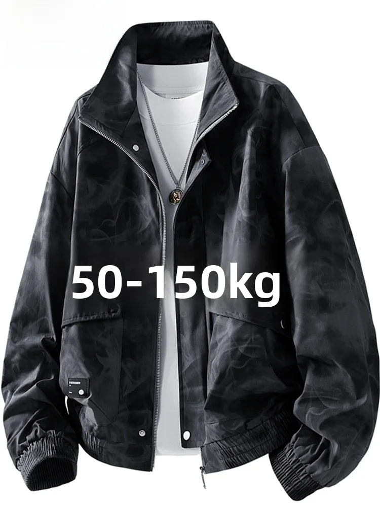 

MoChao American Sle повседневная куртка большого размера для мужчин весна осень новая свободная утягивающая простая верхняя одежда с воротником-стойкой