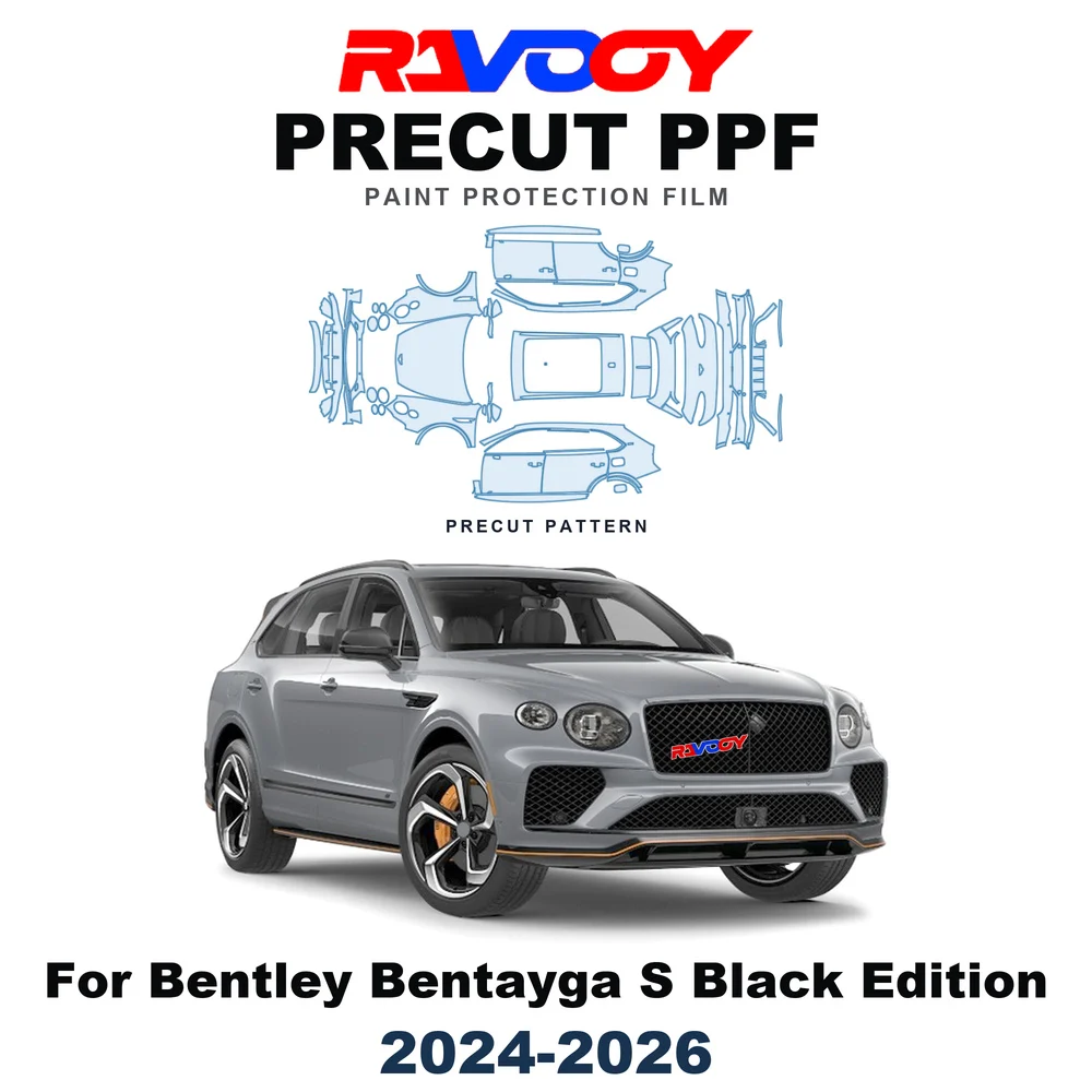 Precut PPF For Bentley Bentayga S Black Edition 2024-2026 8.5mil TPU Paint Protection Film Hood Bonnet Bumper Headlight Fenders