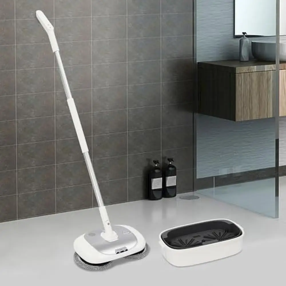 Cordless Electric Mop with Automatic Cleaning Bucket 100 mins Battery Life Quiet Motor Easy Assembly Tile Recommended Brush