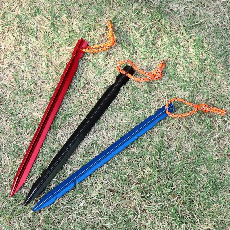 8pcs Aluminum Alloy ultralight Tent Pegs 18cm  Travel Outdoor Camping Ground Nail Tent Stakes Accessories Tarp Ground Peg