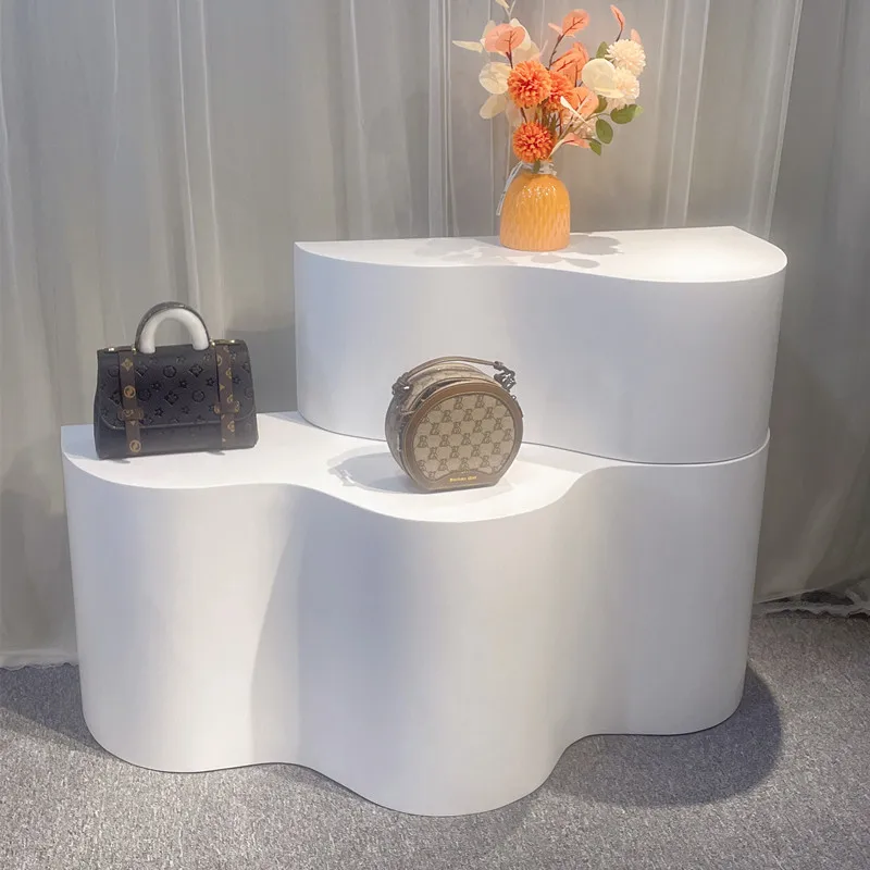 Customized wood paint simple European floor square special-shaped booth display stand clothing store table window display cabine