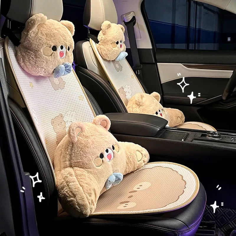 For Toyota Camry Car Seat Cushion Summer Single-Piece Non-Slip Breathable Universal All-Season Cartoon Design