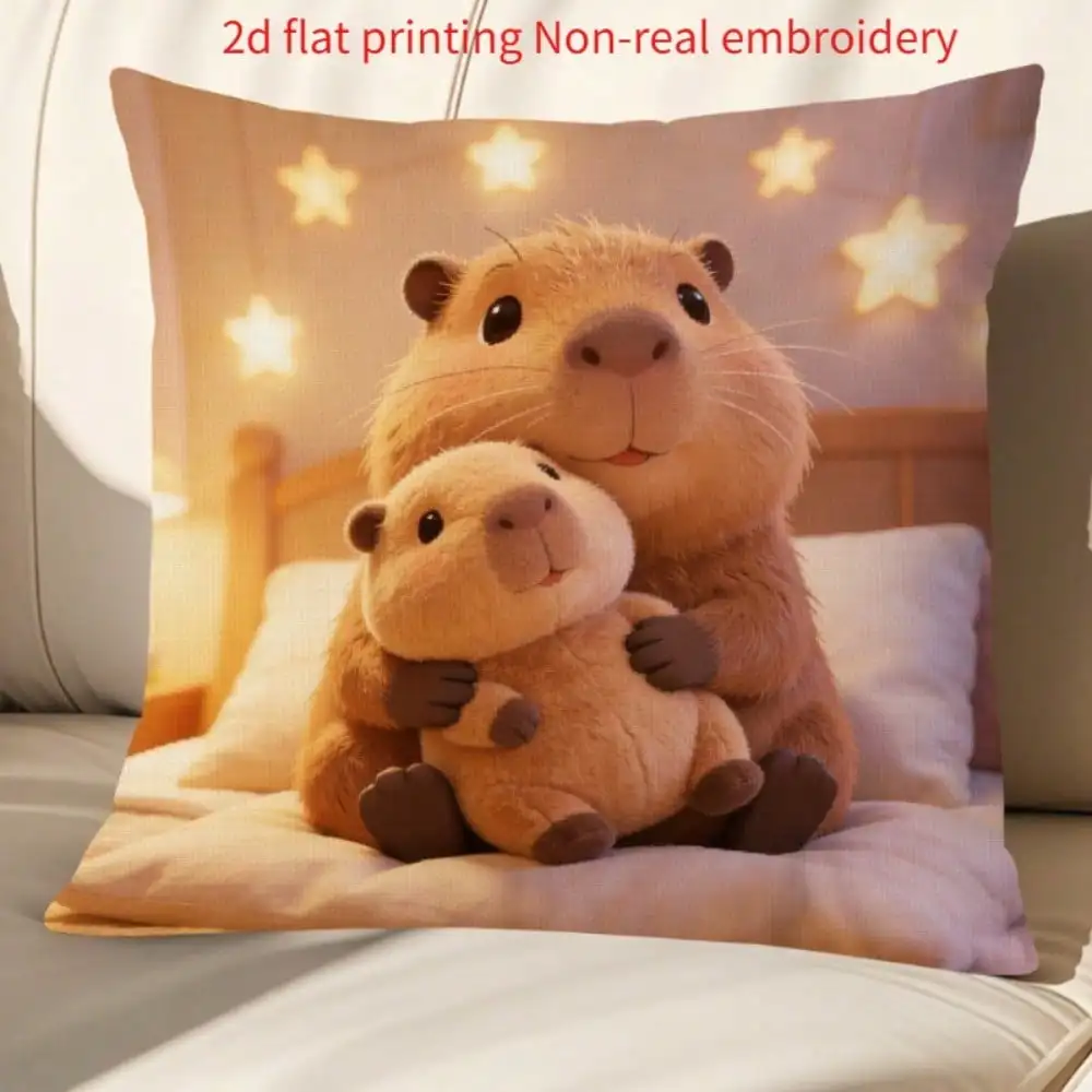 

1 шт. наволочка с 2D-печатью и рисунком Капибары в звездном свете, декор для дома, подходит для уютной гостиной, спальни