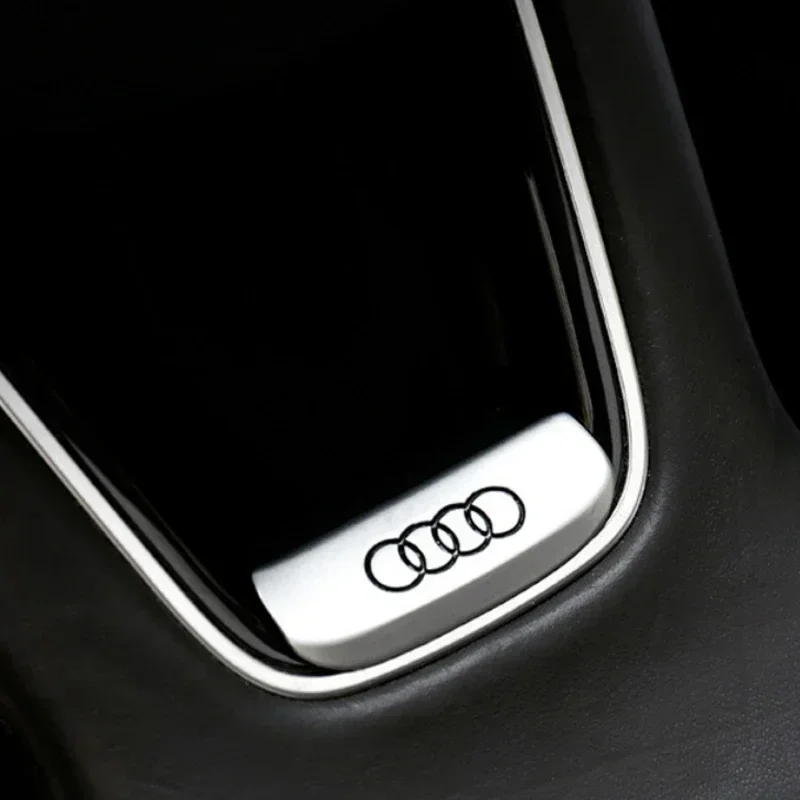 Round/D Shaped Car Steering Wheel Decals Decorative Sticker for Audi Sline Logo A3 A4L A5 A6L Q3 Q5 Q7 Q2L Styling Accessories