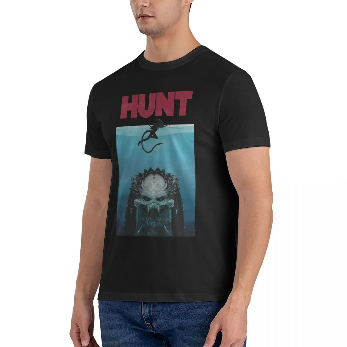 T Shirt Predator Hunt Print Casual Short Sleeve Tees Unisex Gothic T Shirts