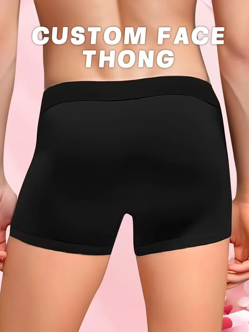 Customizable 1-Pack Sexy Men's Boxer Shorts with Portrait Design for Valentine's Day And Anniversaries Comfortable Elastic Fit f