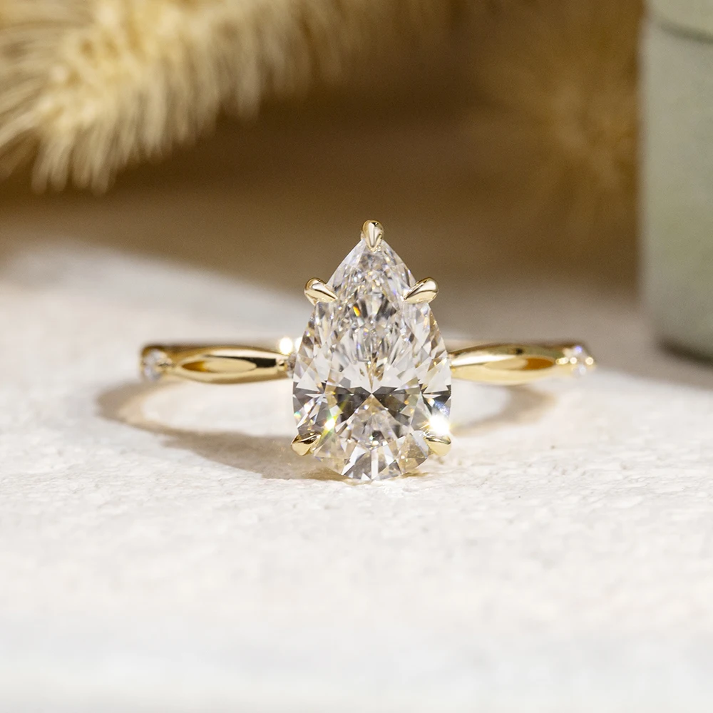

MSR-1709 Valentine's Day Gift 18K Gold Custom Jewelry Factory Price 2ct Lab Grown Diamond Engagement Ring for Women