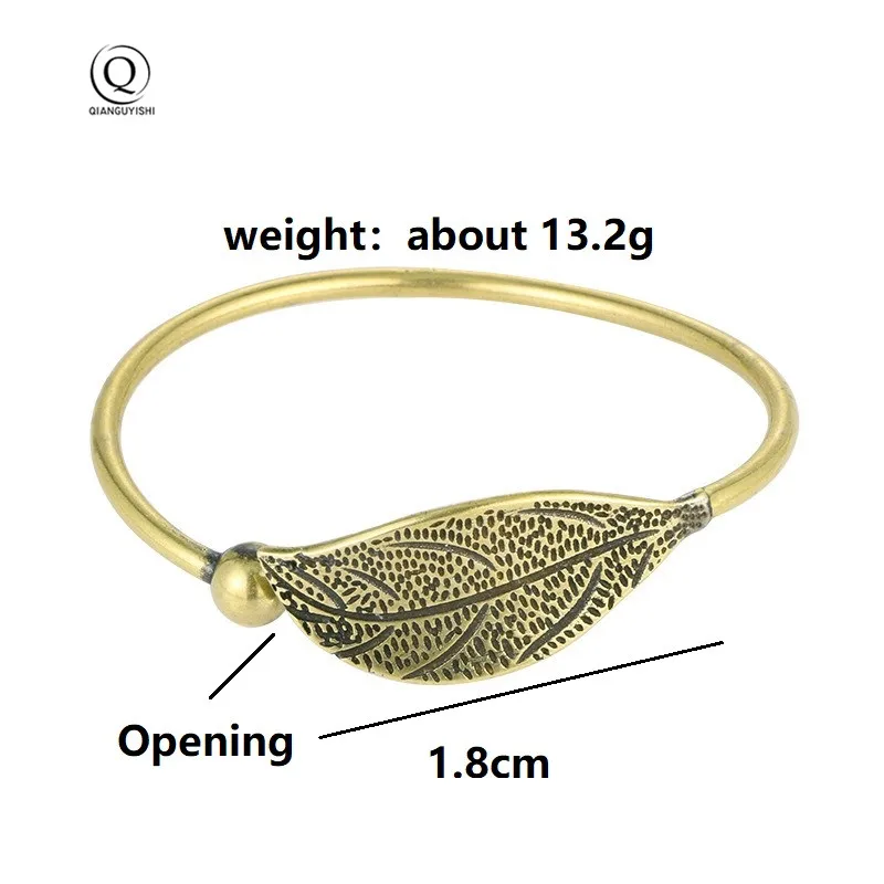 Fashion brass copper Woman Cuff Bracelet Open Leaf Shaped Adjustable Charm Bangle Bracelets Luxury Party Jewelry Gifts