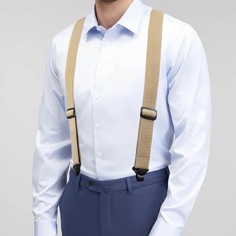 حمالات عصرية شديدة التحمل للرجال، حمالات عمل واسعة، أشرطة قابلة للتعديل على شكل حرف Y مع مشابك بلاستيكية