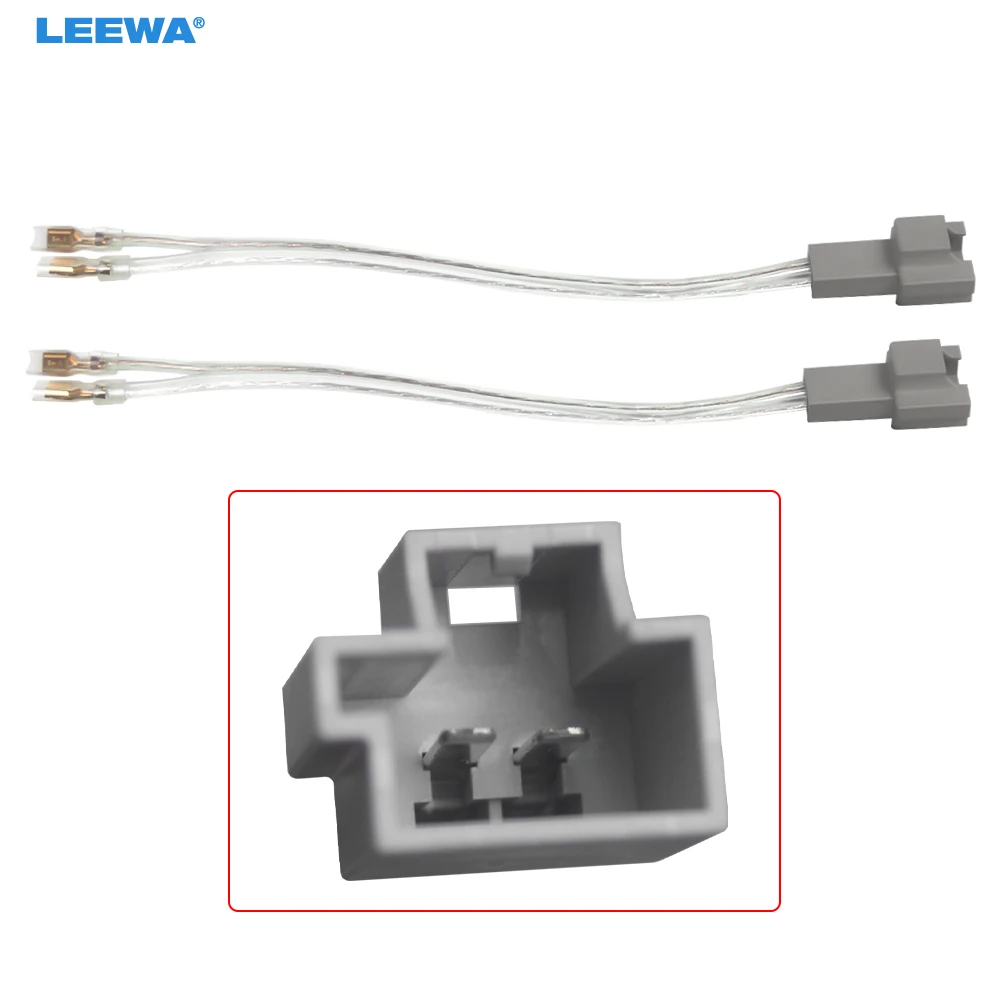 LEEWA 2pcs Car 2Pin Stereo Speaker Wire Harness Adaptors For Volvo Auto Speaker Replacement Connection Wiring Plug Cables #5359