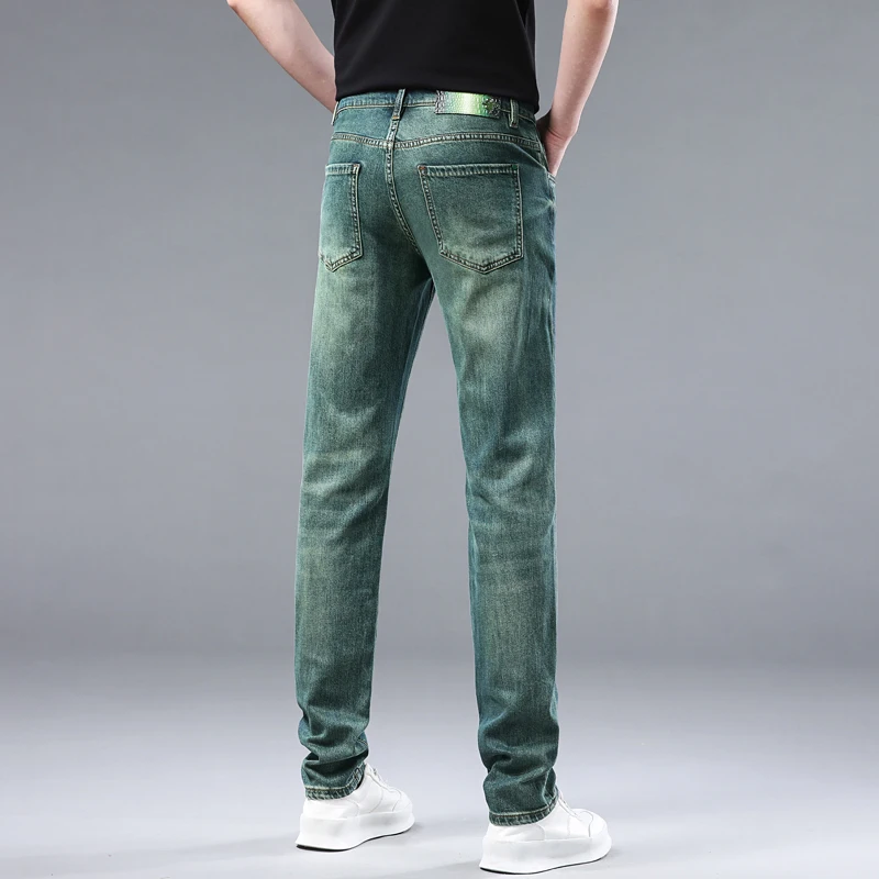 2024 summer high-end thin material water ghost green fashion business casual satile Slim small straight Nine-minute pants