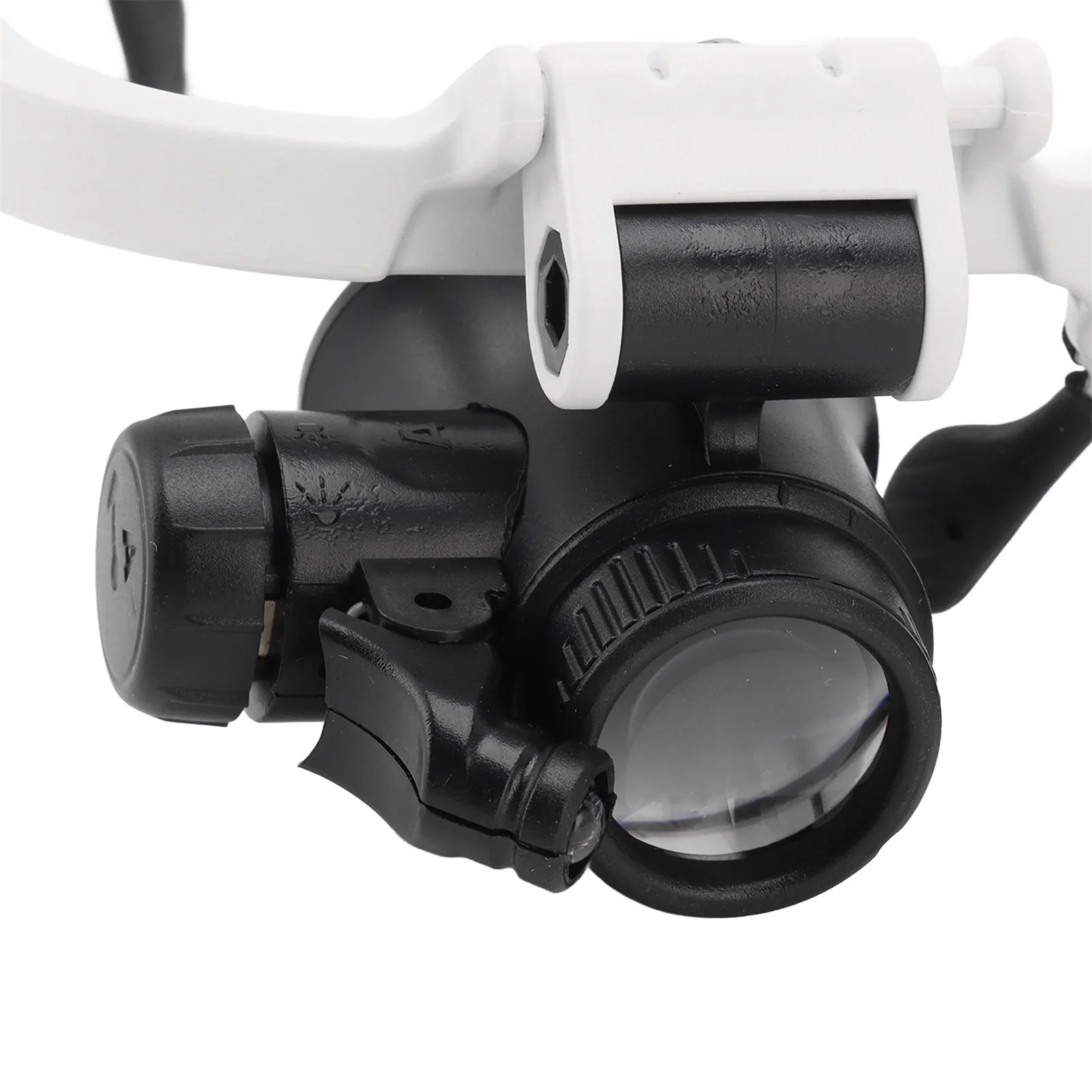 ZK50 Head Mount Magnifying Glasses 8X 15X 23X Hands Free Bracket Magnifier with 2 LED Lights for Watch Repair