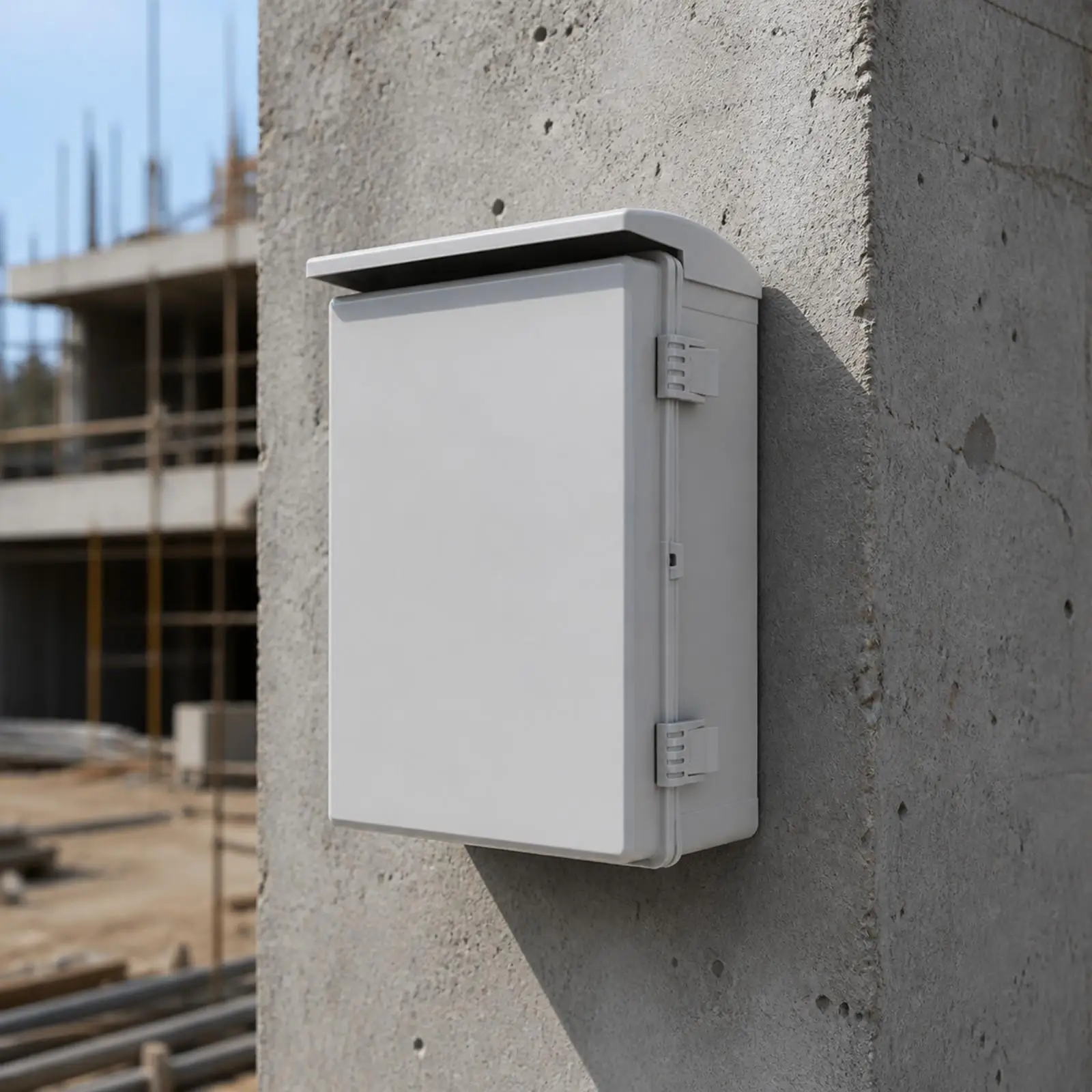 IP66 Waterproof Outdoor Electrical Box ABS Plastic Enclosure with Rain Hood Hinged Door for Power Distribution