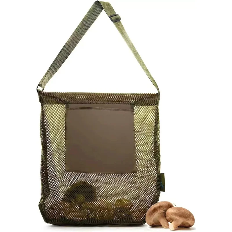 ABPQ-2PCS Borsa per rete da caccia ai funghi Borsa per raccolta di cestini per funghi Borsa per raccolta di frutta da giardino in rete di grande capacità