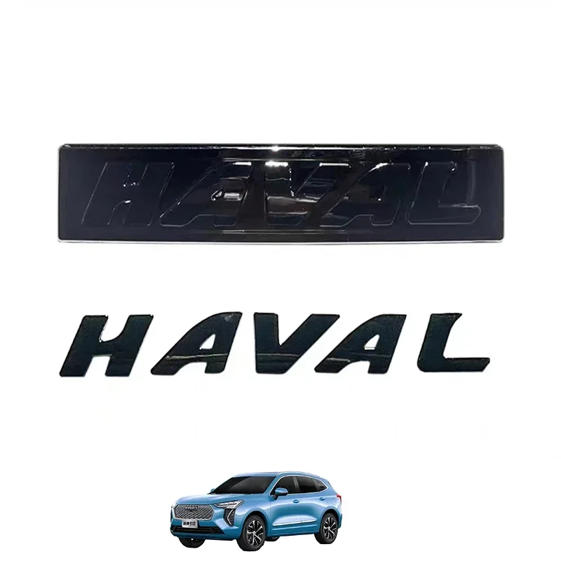 Car 3D ABS Sticker Front Emblem Badge Decals Black Badge Logo Emblem Cover Styling For Great Wall GWM Haval Jolion 2022 2023