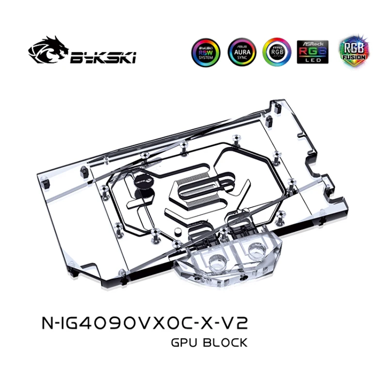 Bykski N-IG4090VXOC-X-V2 Water Block dla Colorful GeForce RTX 4090 Advanced / LAB OC GPU Card Copper Cooling Radiator RGB SYNC