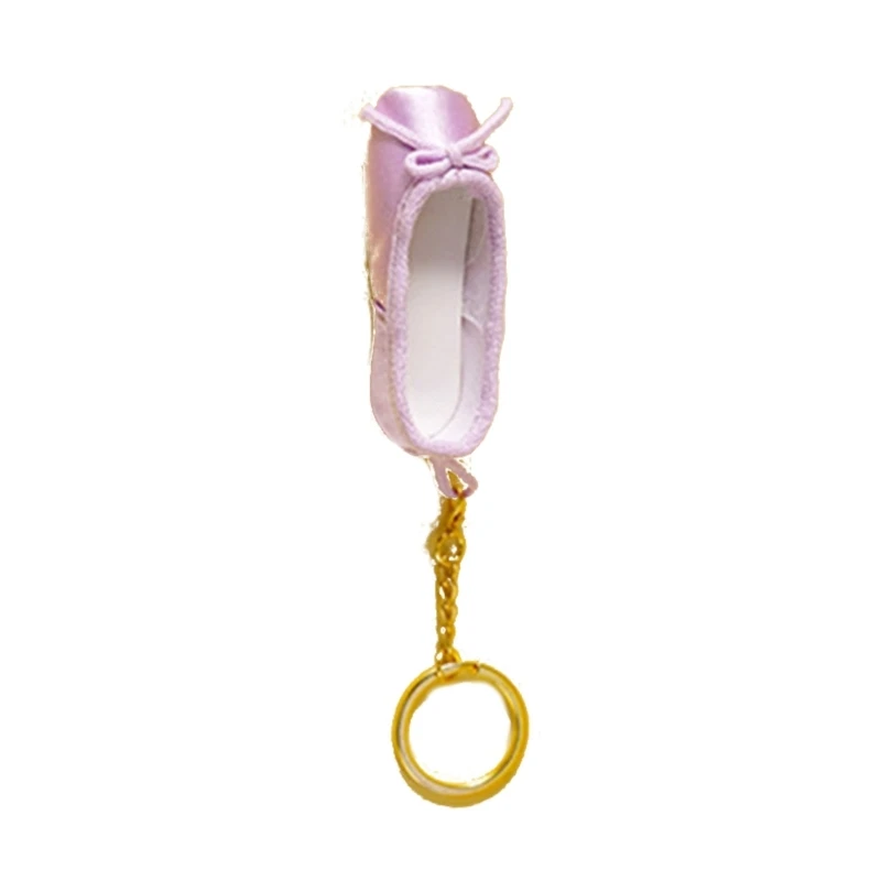 F42F Elegant Pointe Shoes Keyring Mini Ballet Accessories Ballet Shoe Keychains Alloy Material for Bag or Keys