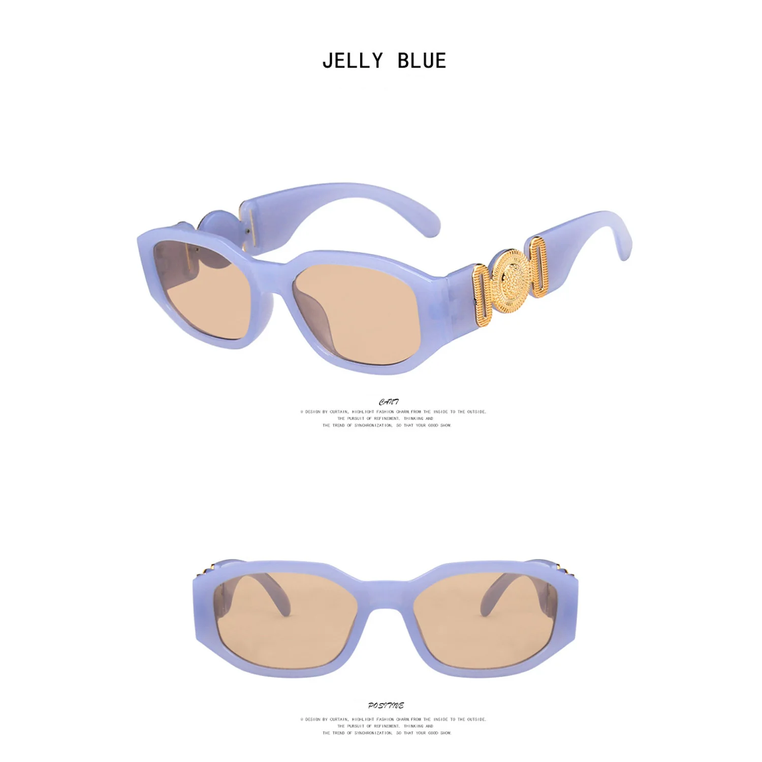 Kleine Polygon Quadratische Schwarze Sonnenbrille für Frauen Mode Marke Gradient Ins Heiße Sonnenbrille Männer Hip Hop Brillen UV400 – Detail 9