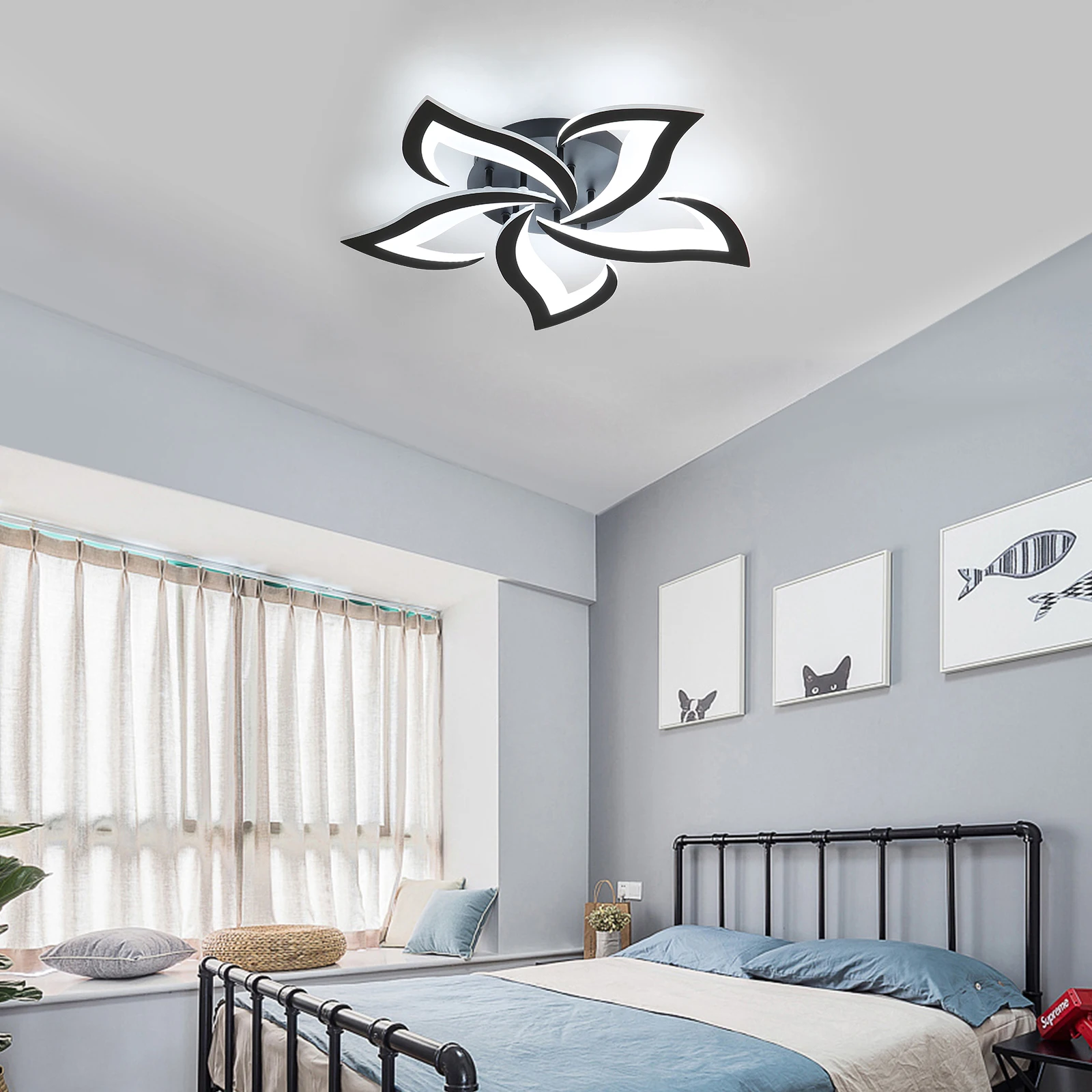Moderne 60W LED-Deckenleuchte in Blütenform Kaltweiß 6500K Acryl-Licht für Wohnzimmer – Detail 1