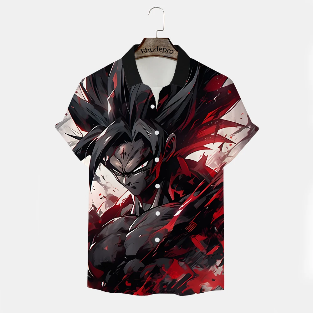 Camicia da uomo Anime giapponese Y2k Super Saiya top regalo di moda Vegeta vestiti Trend Goku 5XL abbigliamento per bambini Anime nuovo