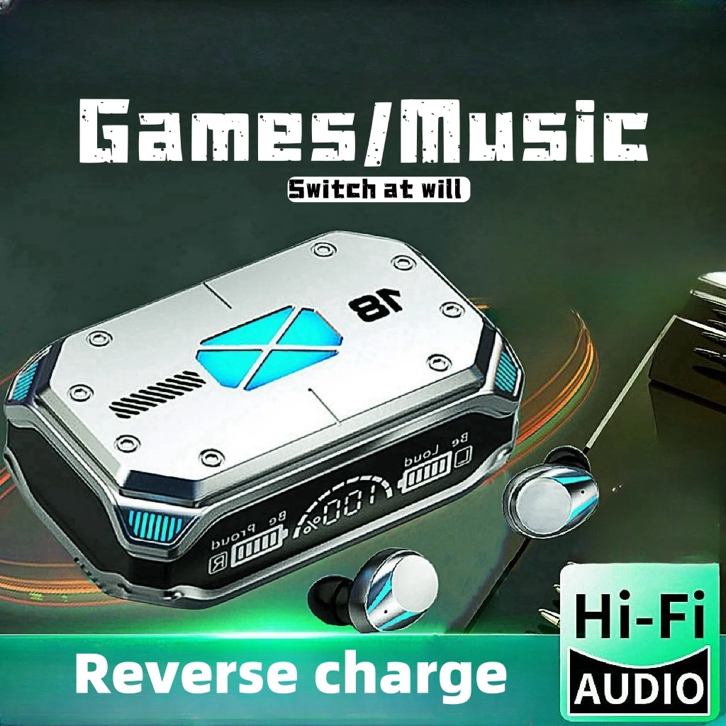 M41 블랙 무선 헤드폰 노이즈 감소 이어폰 5.3 BT 핸즈프리 하이파이 스테레오 스포츠 헤드셋 게이밍 인이어 이어버드