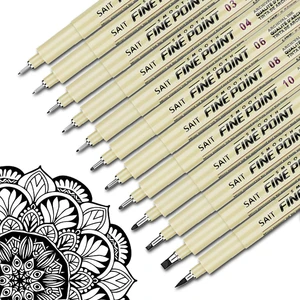 Waterproof Micro Fineliner Drawing Art pens, 12 -pointed art brush set, drawing, technique, drawing, illustration, diary, 12 pieces 8 Main Sales Brush Watercolor - №3